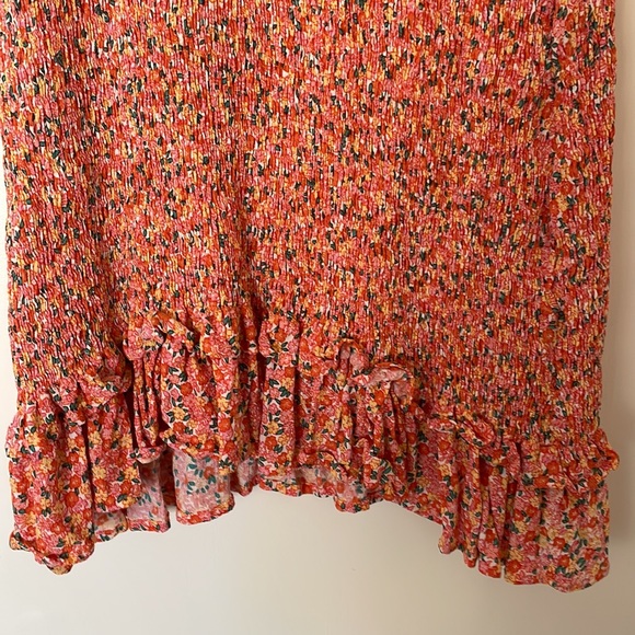 Faithfull the Brand Margherita Smocked Floral Mini Dress, Size 4 - Picture 5 of 15